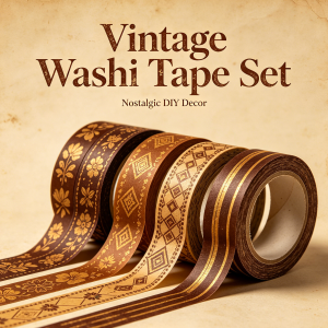Vintage Retro Washi Tape | Classic Old School Decor Tape Set