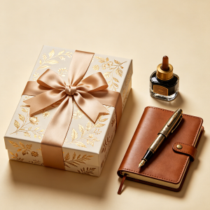Vintage Botanical Journal Gift Box | Complete Stationery Set for Journal Lovers