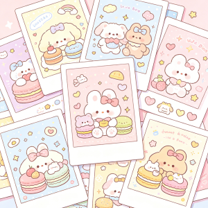 Cute Kawaii Cartoon Photocards | Lovely Doodle Decorative Cards Set