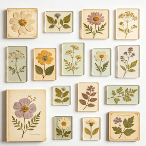 Vintage Botanical Fridge Magnets | Retro Plant Art Magnetic Decor Set