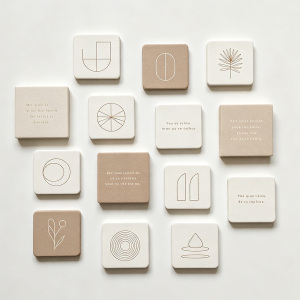 Minimal Line & Quote Fridge Magnets | Simple Art Magnetic Decor Set