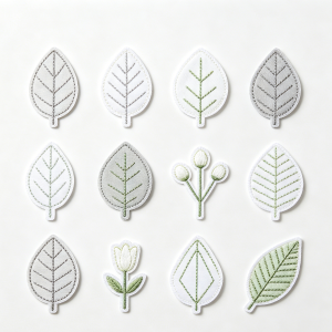 Minimal Line & Cute Nature Iron-on & Sew-on Patches | Simple Embroidery Patch Set