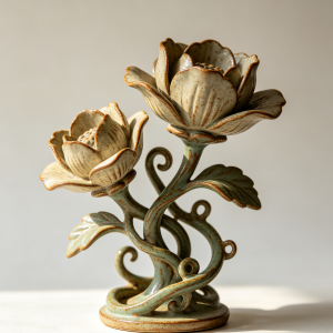 Vintage Botanical Desk Ornaments & Figurines | Retro Plant Table Decor Set
