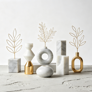 Minimal Line Art Nordic Desk Ornaments & Figurines | Simple Style Table Decor Set