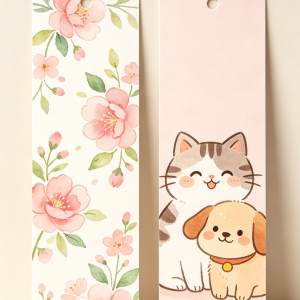 Floral Botanical Laminated Bookmarks | Nature Flower Art Page Markers Set